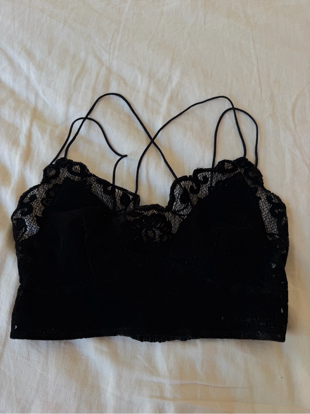Free People Velvet/Lace Bralette